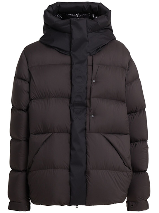 Moncler: Madeira nylon down jacket - Brown Bean - men_0 | Luisa Via Roma