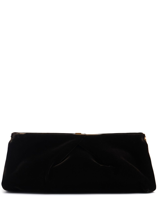 Dries Van Noten: Large leather clutch - Dark Brown - women_0 | Luisa Via Roma