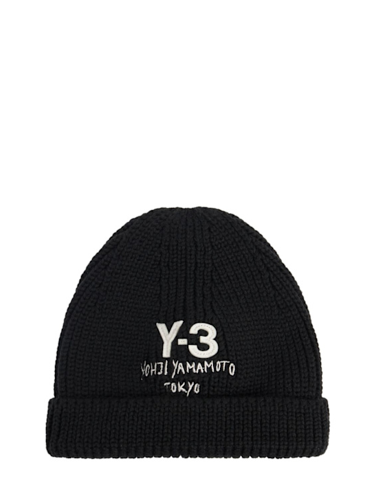 Y-3: Knit wool beanie - men_0 | Luisa Via Roma