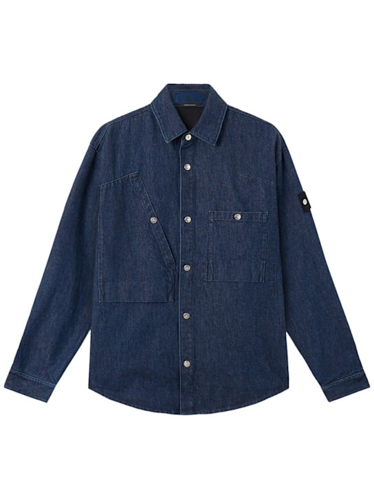 Stone Island: DENIM RESEARCH Cotton shirt - Indigo - men_0 | Luisa Via Roma