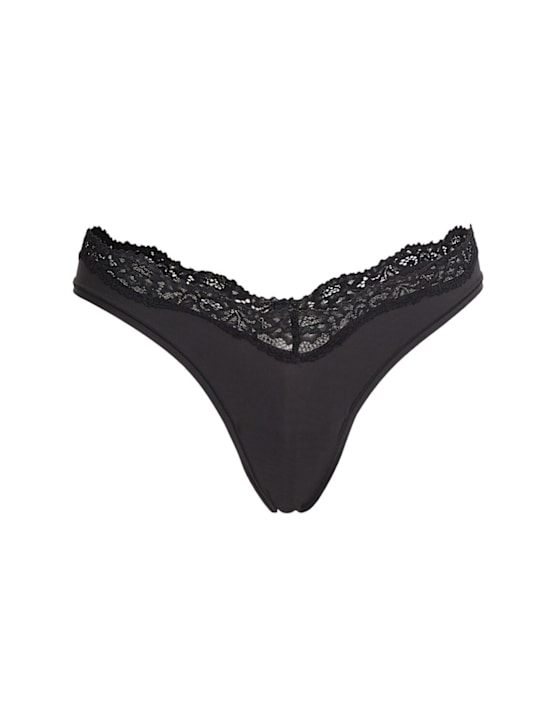 Skims: String en nylon avec dentelle Fits everybody - Onyx - women_0 | Luisa Via Roma
