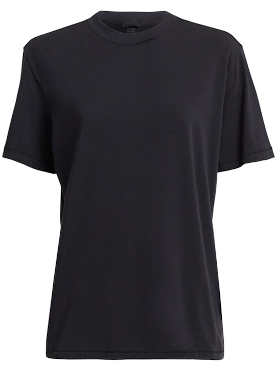 Skims: Cotton blend boyfriend t-shirt - Onyx - women_0 | Luisa Via Roma