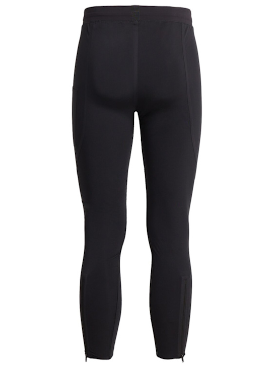 Y-3: 弹力科技织物跑步紧身裤 - 黑色 - men_1 | Luisa Via Roma