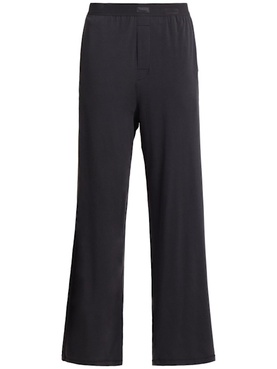 Skims: Cotton blend boyfriend loose pants - Onyx - women_0 | Luisa Via Roma