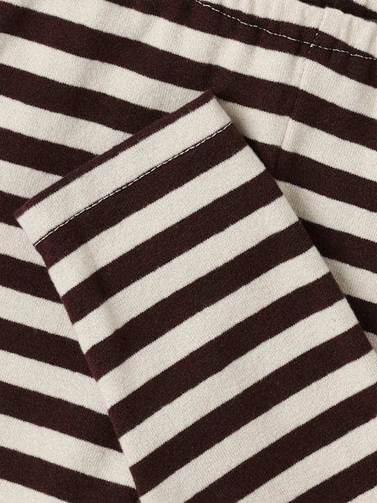 Babe & Tess: Cotton blend leggings - Beige/Rot - kids-girls_1 | Luisa Via Roma