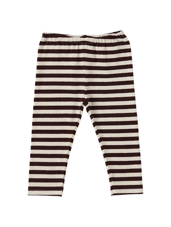 Babe & Tess: Cotton blend leggings - Beige/Rot - kids-girls_0 | Luisa Via Roma
