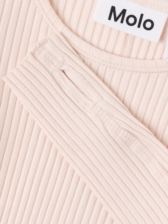 Molo: T-shirt a maniche lunghe in cotone - Rosa - kids-girls_1 | Luisa Via Roma