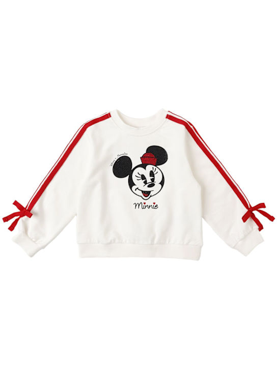 Monnalisa: Minnie print cotton blend sweatshirt - kids-girls_0 | Luisa Via Roma