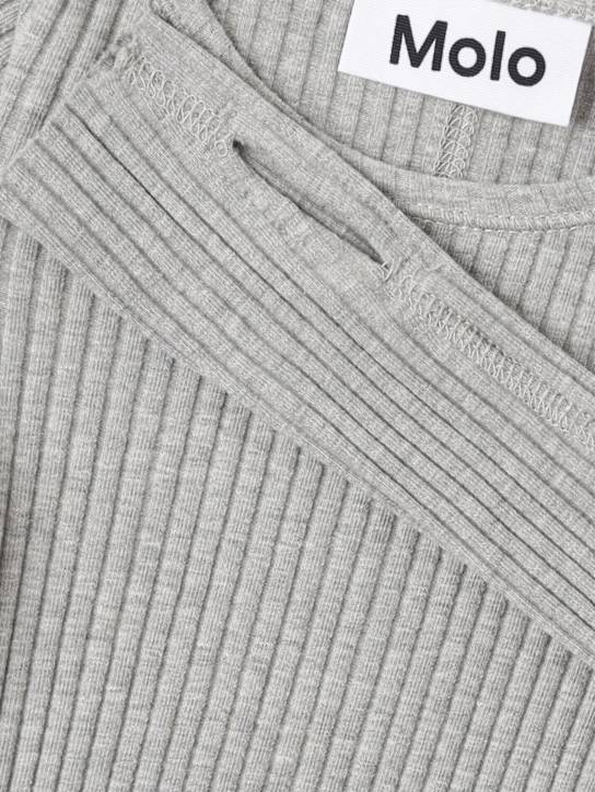 Molo: Camiseta de algodón con manga larga - Gris - kids-girls_1 | Luisa Via Roma