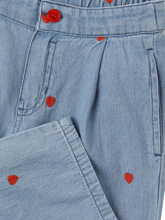Mini Rodini: Embroidered cotton jeans - ブルー - kids-boys_1 | Luisa Via Roma