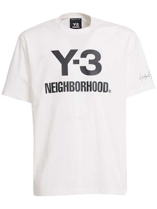 Y-3: NBHD logo cotton t-shirt - men_0 | Luisa Via Roma