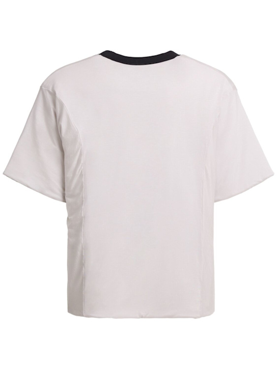 Y-3: Padded lyocell t-shirt - ホワイト/ブラック - men_1 | Luisa Via Roma