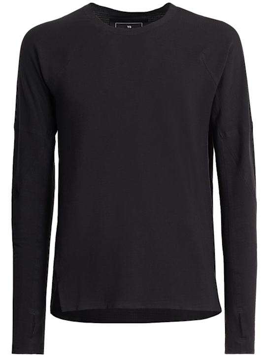 Y-3: Stretch tech long sleeve t-shirt - men_0 | Luisa Via Roma