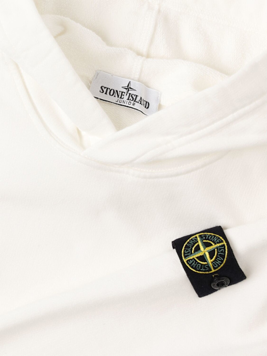 Stone Island Junior: Organic cotton sweatshirt hoodie - ナチュラル - kids-girls_1 | Luisa Via Roma