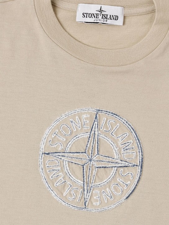 Stone Island Junior: Camiseta de jersey de algodón bordada - kids-boys_1 | Luisa Via Roma