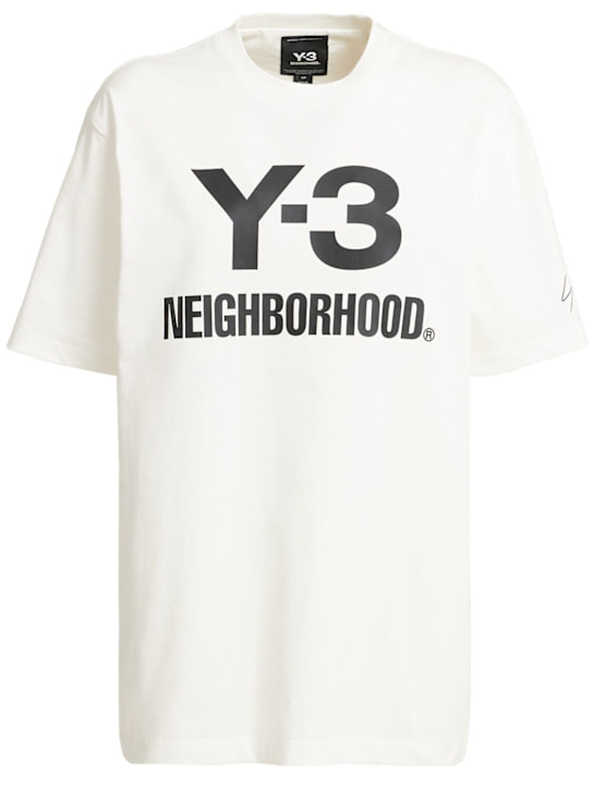 Y-3: NBHD logo cotton t-shirt - women_0 | Luisa Via Roma