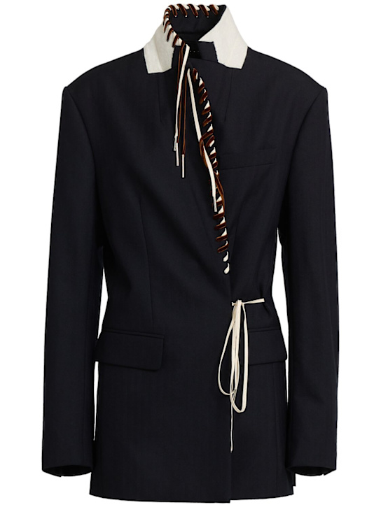 Dries Van Noten: Blazer en laine brodée Baftan - women_0 | Luisa Via Roma