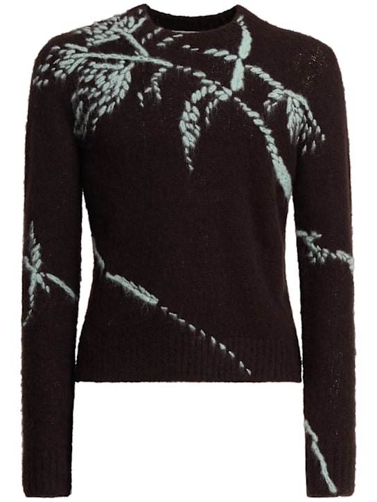 Dries Van Noten: Mouche 알파카 혼방 스웨터 - 다크 브라운 - men_0 | Luisa Via Roma