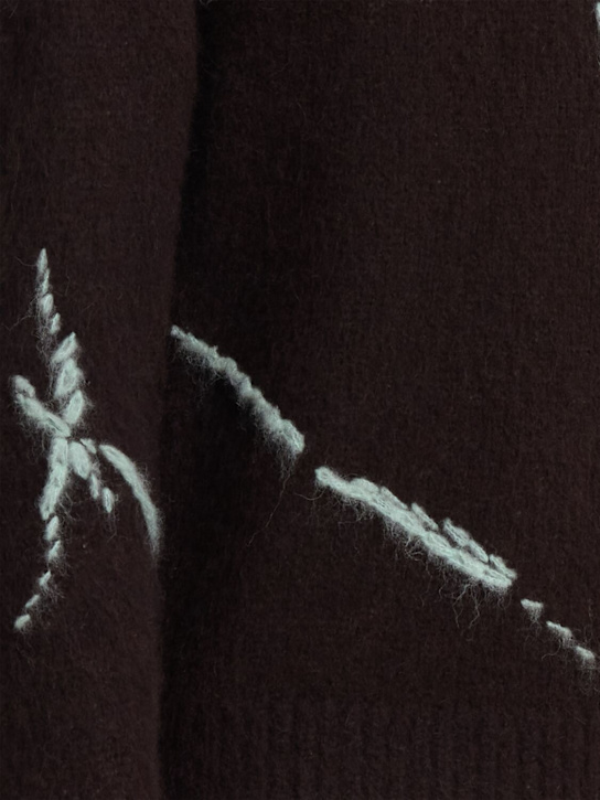 Dries Van Noten: Mouche 알파카 혼방 스웨터 - 다크 브라운 - men_1 | Luisa Via Roma