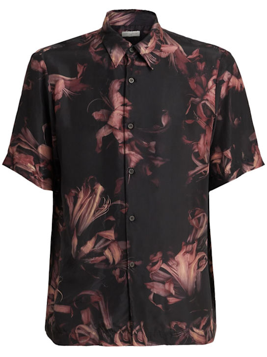 Dries Van Noten: Clasen floral print silk shirt - men_0 | Luisa Via Roma