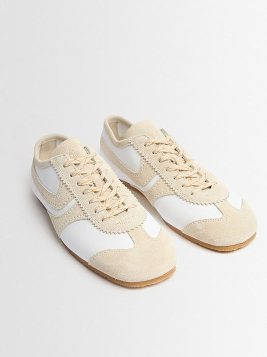 Dries Van Noten: Suede & leather sneakers - White - men_1 | Luisa Via Roma