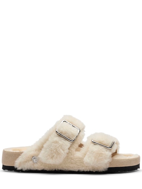 BIRKENSTOCK 1774: Arizona 1774 shearling sandals - Cream - women_0 | Luisa Via Roma