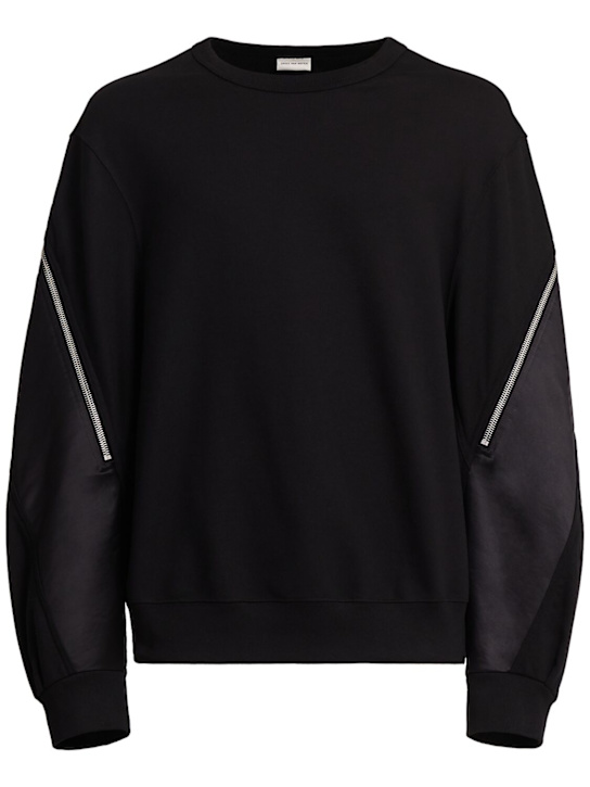 Dries Van Noten: Hando cotton jersey & tech sweatshirt - men_0 | Luisa Via Roma