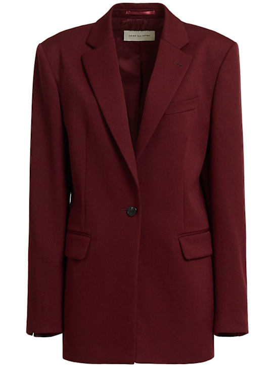 Dries Van Noten: Baftan single breasted wool blazer - Red - women_0 | Luisa Via Roma