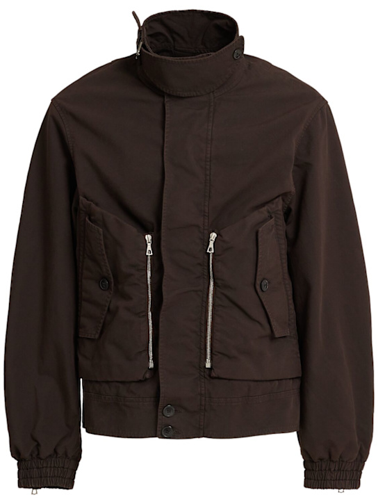 Dries Van Noten: Venice棉质夹克 - 棕色 - men_0 | Luisa Via Roma