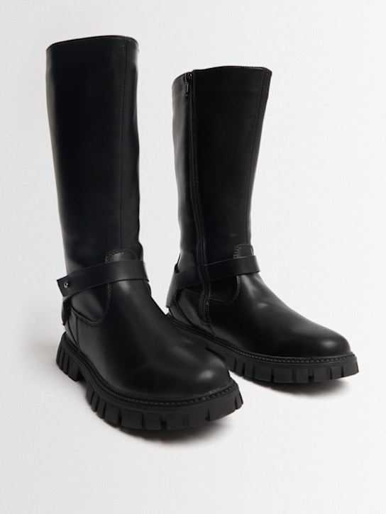 Diesel Kids: Leather & synthetic boots - 블랙 - kids-girls_1 | Luisa Via Roma