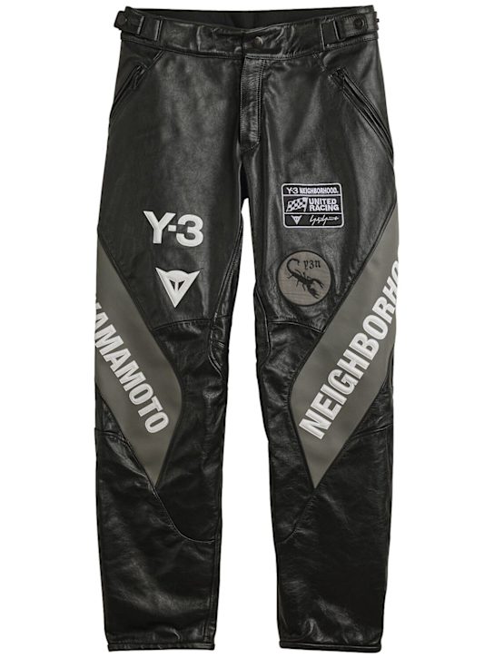Y-3: Pantaloni da moto Dainese NBHD in pelle - men_0 | Luisa Via Roma