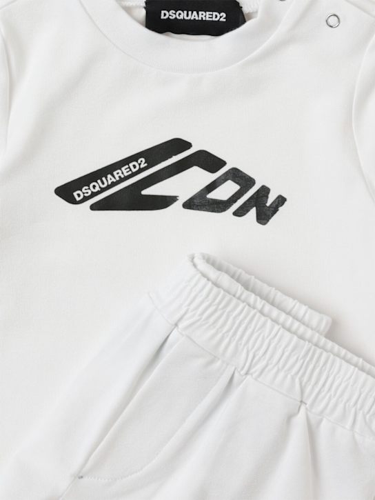 Dsquared2: 混棉卫衣&运动裤 - 白色 - kids-boys_1 | Luisa Via Roma