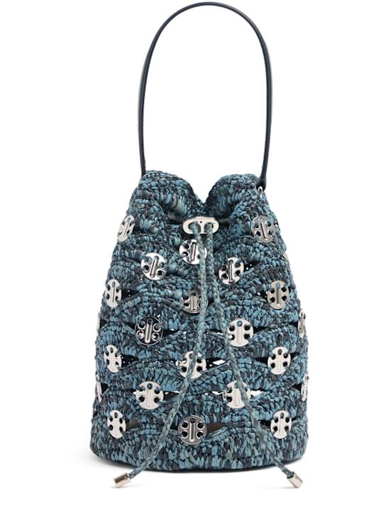 Rabanne: Raffia bucket bag - women_0 | Luisa Via Roma
