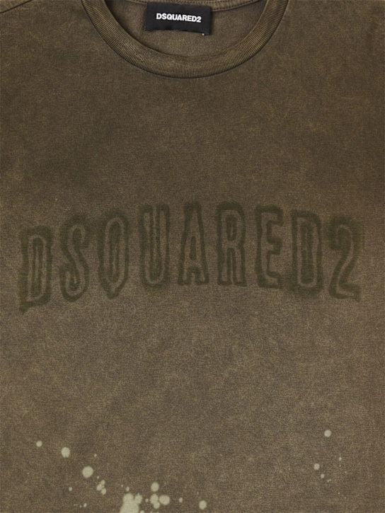 Dsquared2: Printed cotton jersey t-shirt - Green - kids-boys_1 | Luisa Via Roma