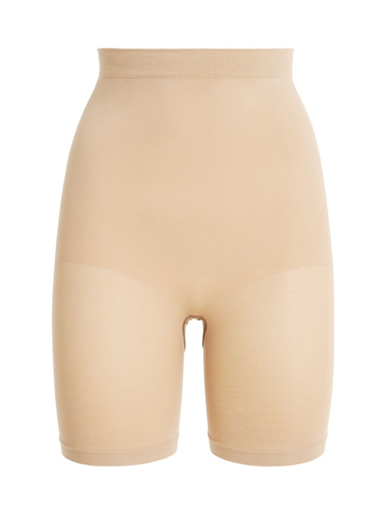 Skims: Seamless Sculpt mid-thigh shorts - Clay - women_0 | Luisa Via Roma