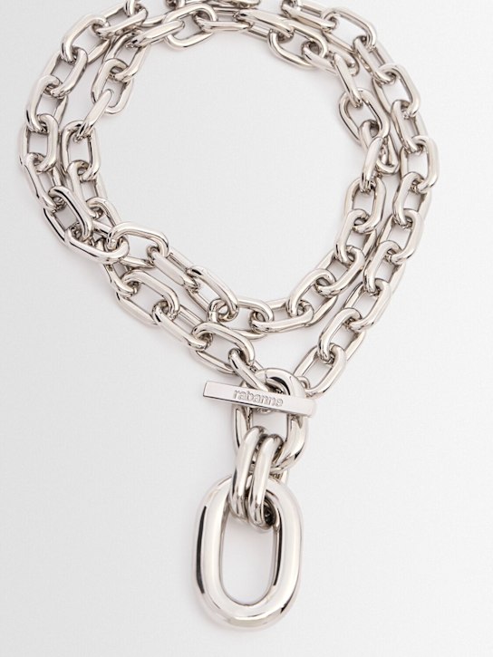 Rabanne: Xl link pendant necklace - Silver - women_1 | Luisa Via Roma