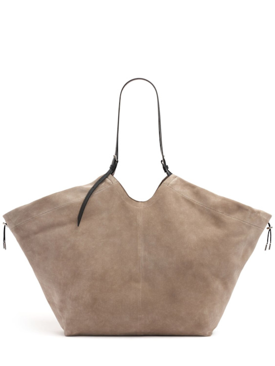 Maison Margiela: Vertical Belt shopping suede tote bag - women_0 | Luisa Via Roma