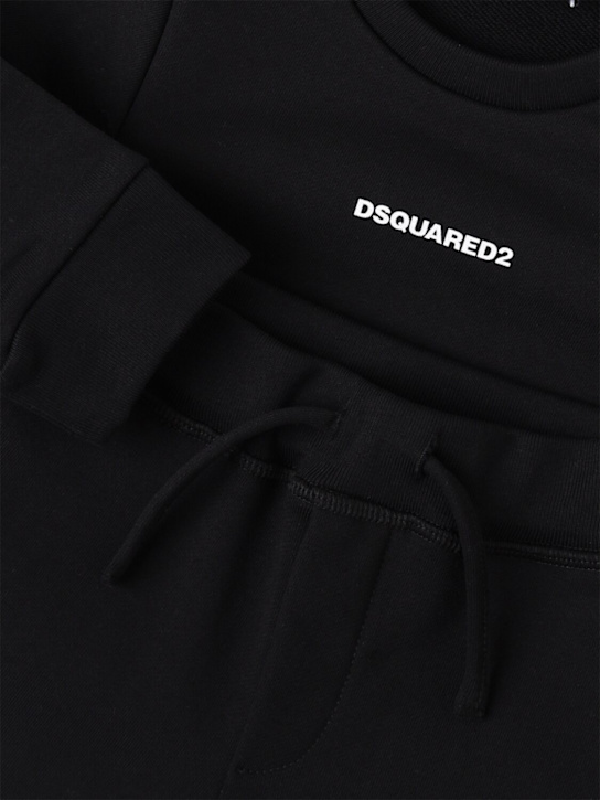 Dsquared2: Cotton sweatshirt & sweatpants - Black - kids-boys_1 | Luisa Via Roma