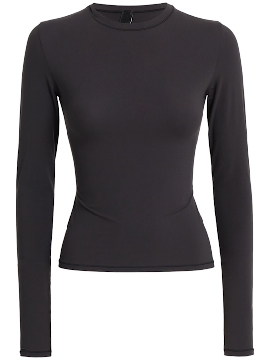Skims: Fits Everybody long sleeve t-shirt - Onyx - women_0 | Luisa Via Roma