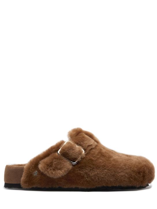 BIRKENSTOCK 1774: Boston shearling 1774 sandals - Caramel - men_0 | Luisa Via Roma