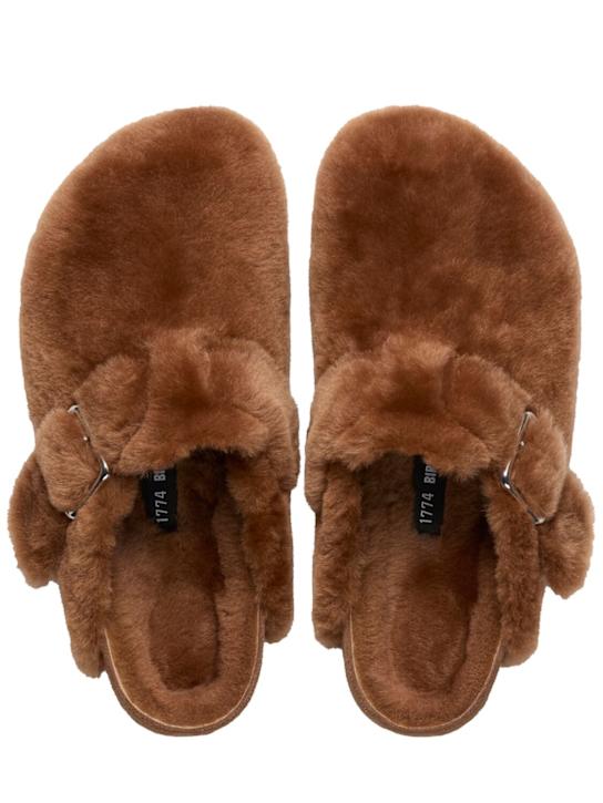 BIRKENSTOCK 1774: Boston shearling 1774 sandals - Caramel - men_1 | Luisa Via Roma