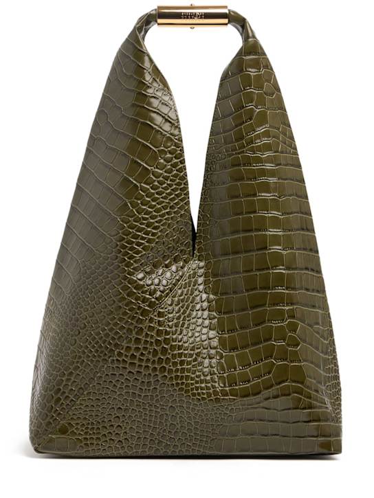 MM6 Maison Margiela: Medium Japanese embossed leather bag - women_0 | Luisa Via Roma