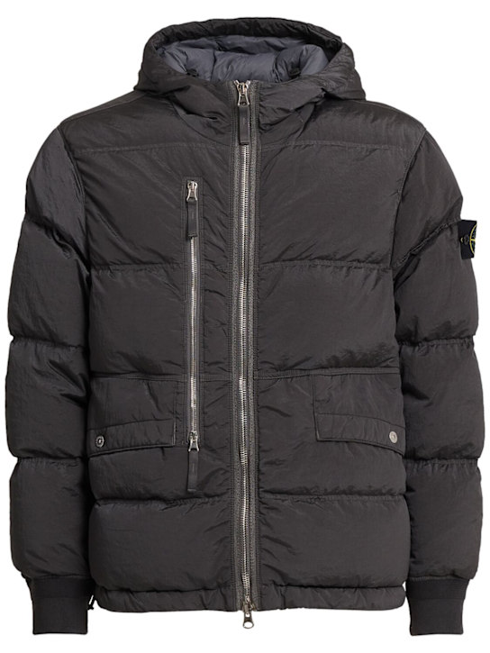 Stone Island: Econyl down jacket - Lead Grey - men_0 | Luisa Via Roma