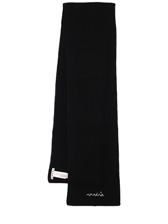 Marni Junior: Wool blend knit scarf - ブラック - kids-girls_0 | Luisa Via Roma