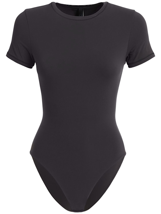 Skims: Fits Everybody nylon t-shirt bodysuit - Onyx - women_0 | Luisa Via Roma