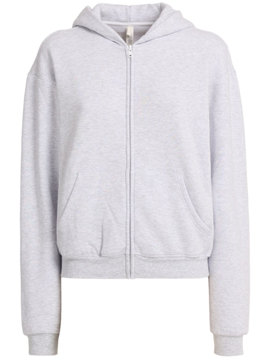 Skims: Cotton blend classic zip-up hoodie - ライトグレー - women_0 | Luisa Via Roma