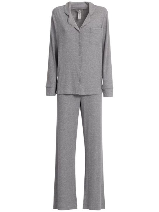 Skims: Soft lounge modal ribbed pajamas - Grey - women_0 | Luisa Via Roma