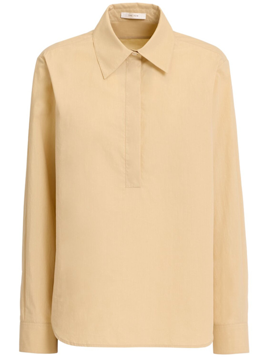 The Row: Margan cotton casual shirt - Beige - women_0 | Luisa Via Roma