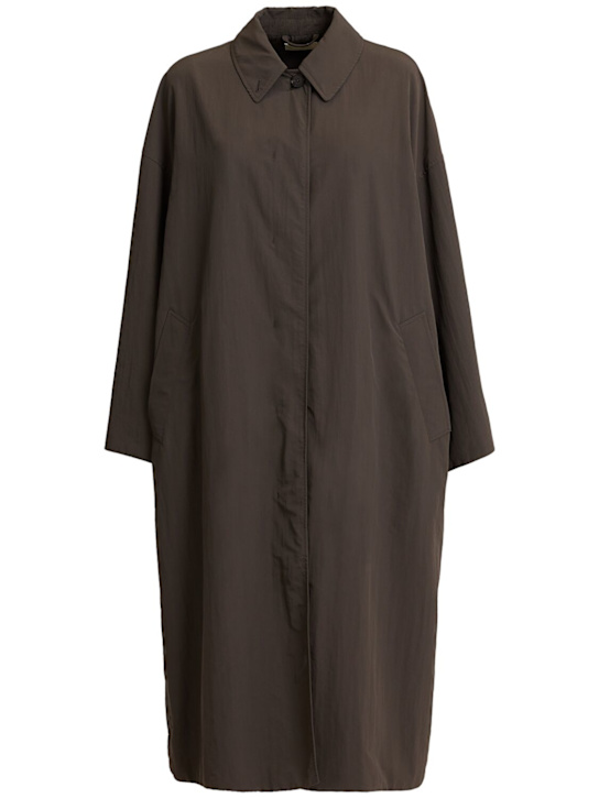 The Row: Arwen nylon long coat - Grey - women_0 | Luisa Via Roma