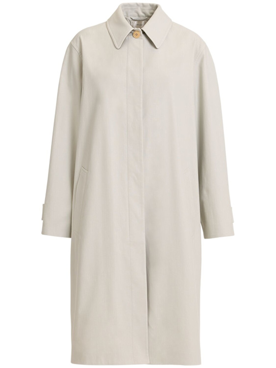 The Row: Pluma cotton trench coat - Snow - women_0 | Luisa Via Roma